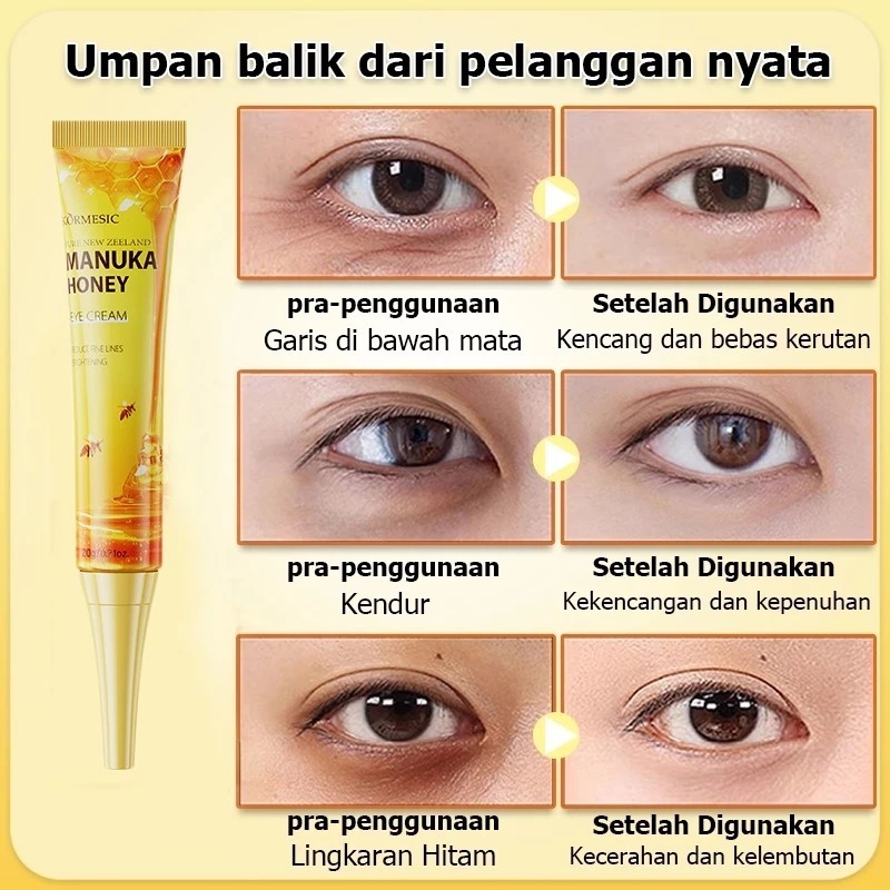 [BPOM] KORMESIC Eye Cream Manuka Honey 20g Penghilang Mata Panda Ampuh Eye Cream Anti Aging Eye Trea