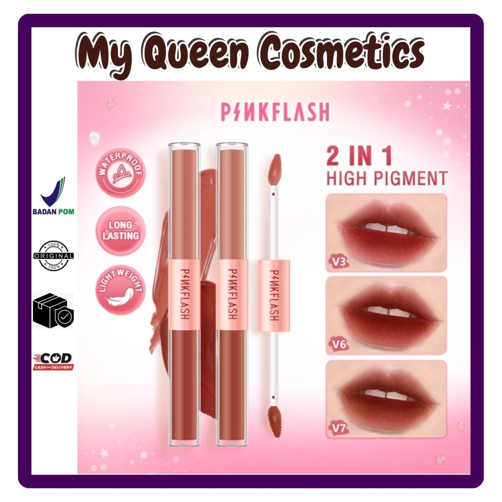 PINKFLASH 2 IN 1 Dual-Ended Liquid Lipstik Ombre Matte Velvet