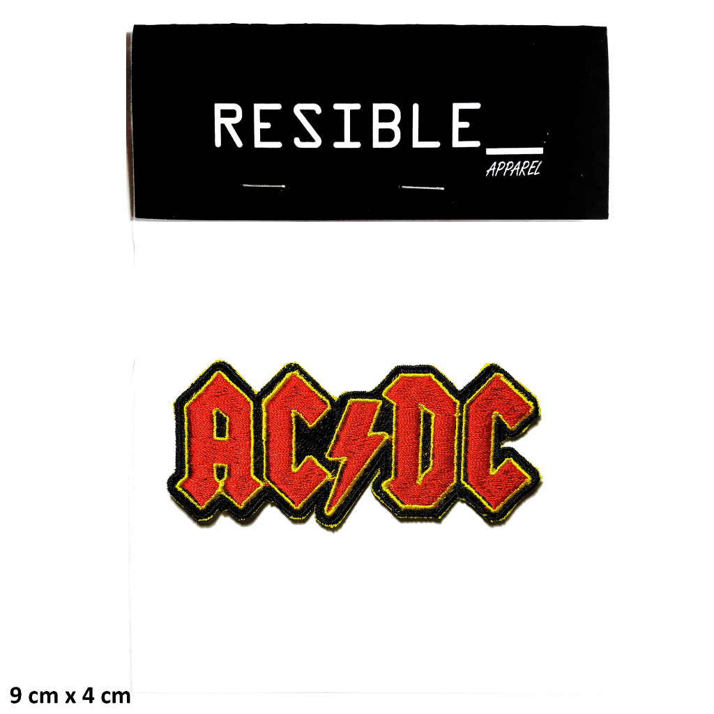 ACDC font logo band music IRON ON patch emblem bordir badge