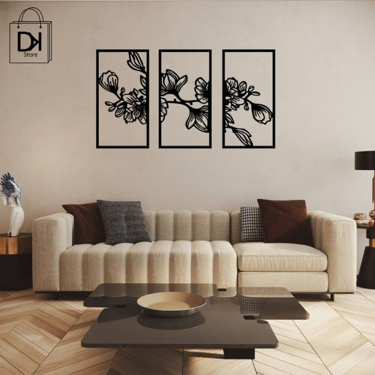 Dk_store/Pajangan dekorasi dinding/Pajangan dekorasi gambar Bunga sakura 3 set /wall decor/pajangan 