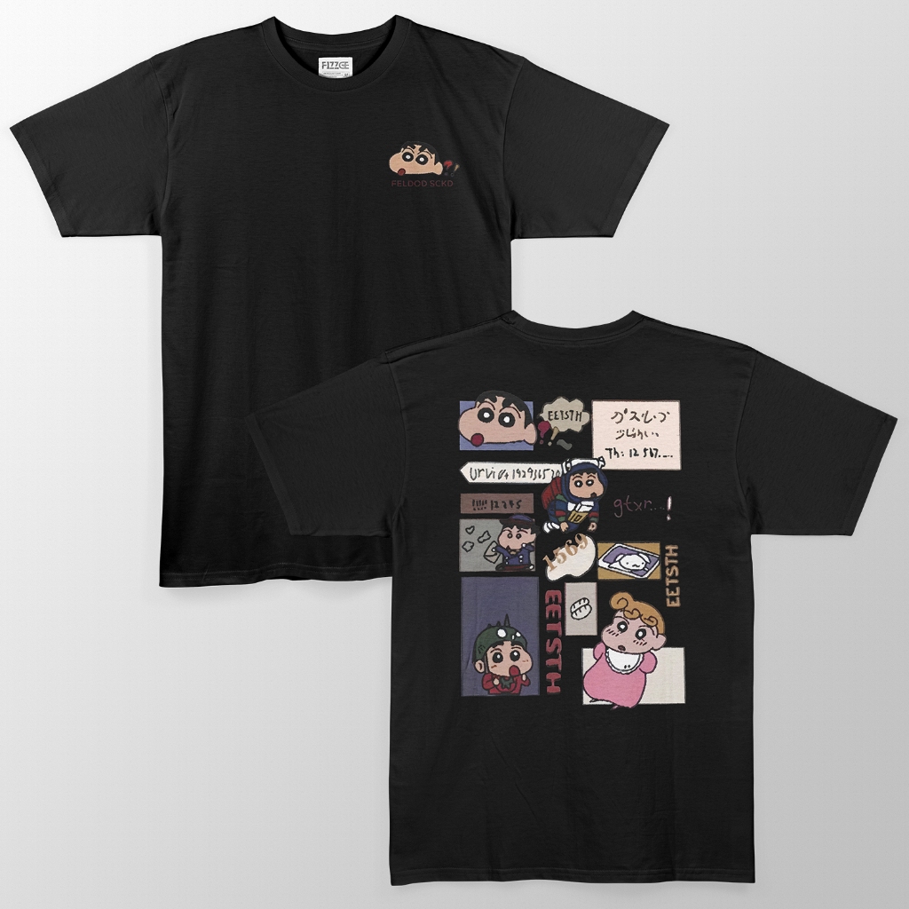 Tshirt Korean Style Baju Kaos Wanita "Krayon Shin-Chan Printing Bahan Soft Polyester | Kaos Santai |