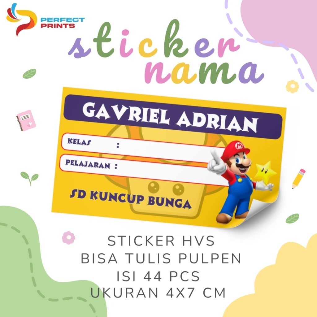 

Sticker Buku Anak / Label Nama Anak / Sticker Buku Pelajaran Anak / Sticker Buku Nama Sekolah / Label Buku Pejaran Sekolah