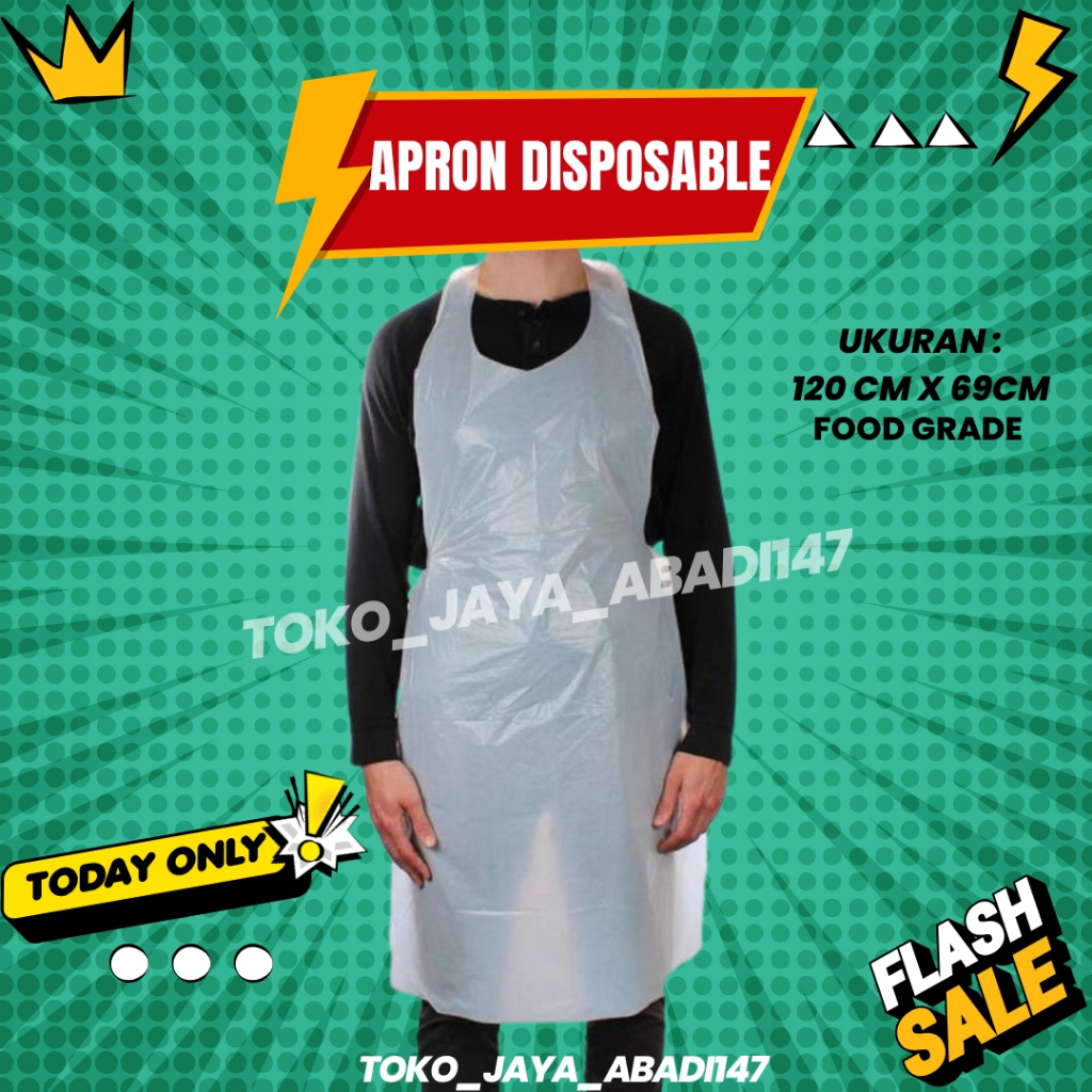 Apron Celemek Plastik Disposable LDPE / APRON DISPOSABLE / Apron Plastik / Celemek Plastik / Apron C