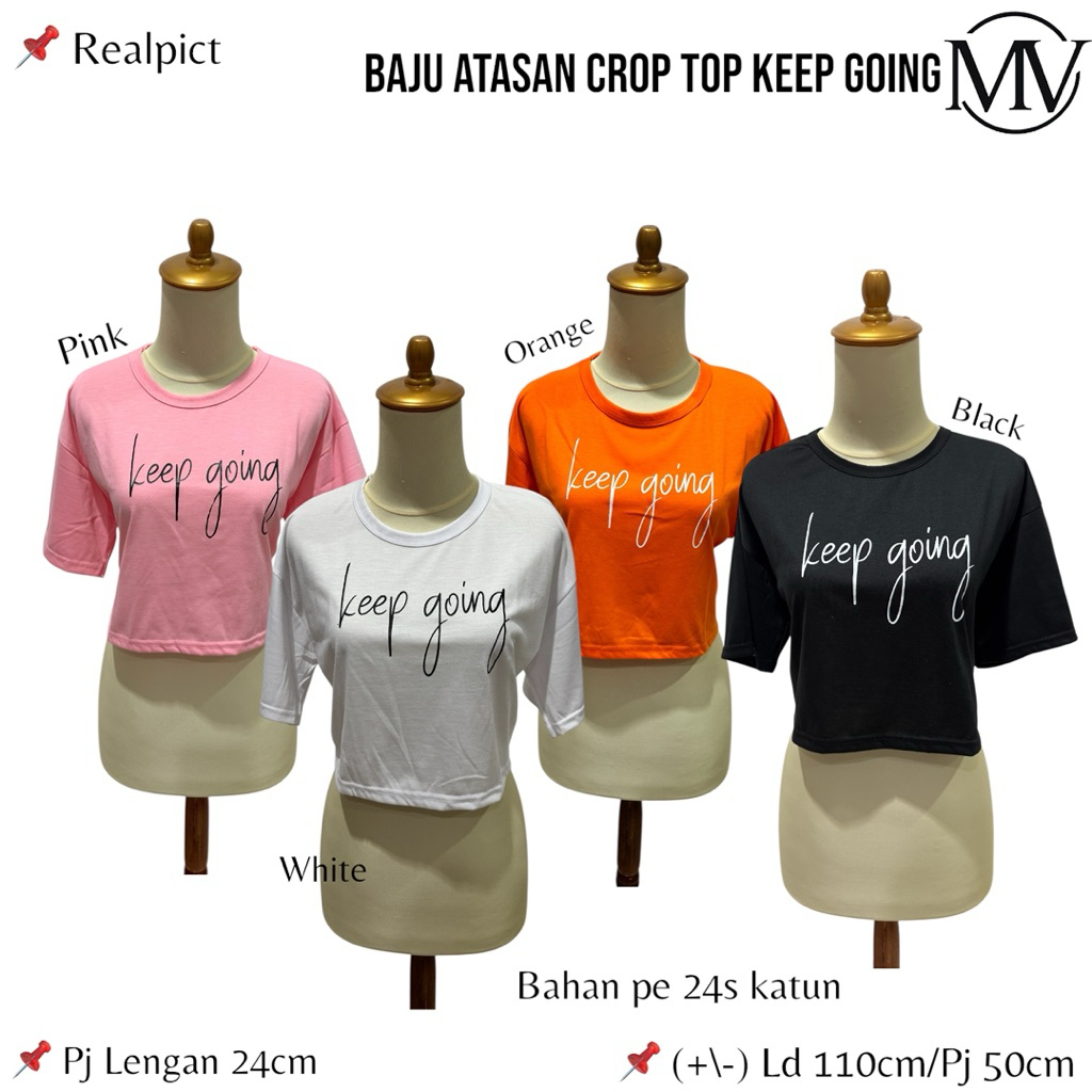 Baju Atasan Crop Top Keep Going Preloved