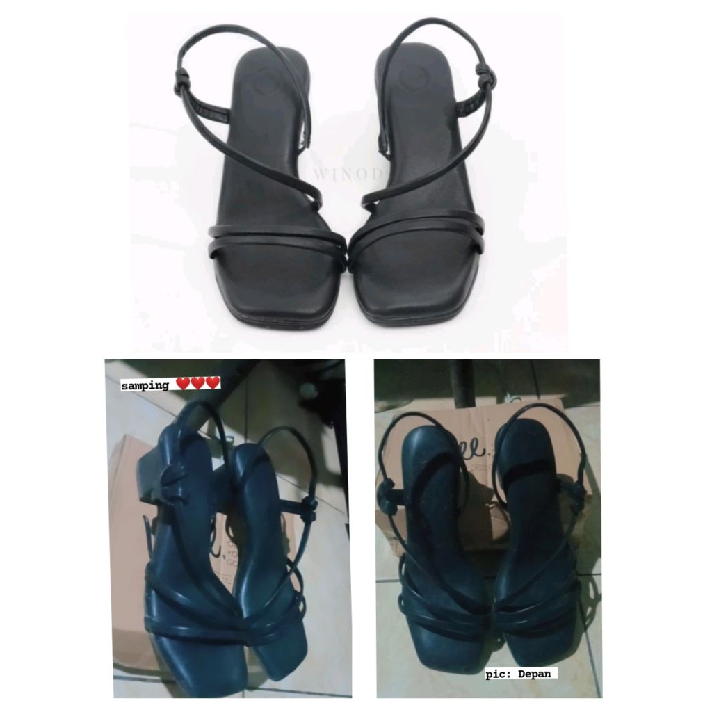 preloved Heels Tali samping Size 40 (pemakaian baru 1x)