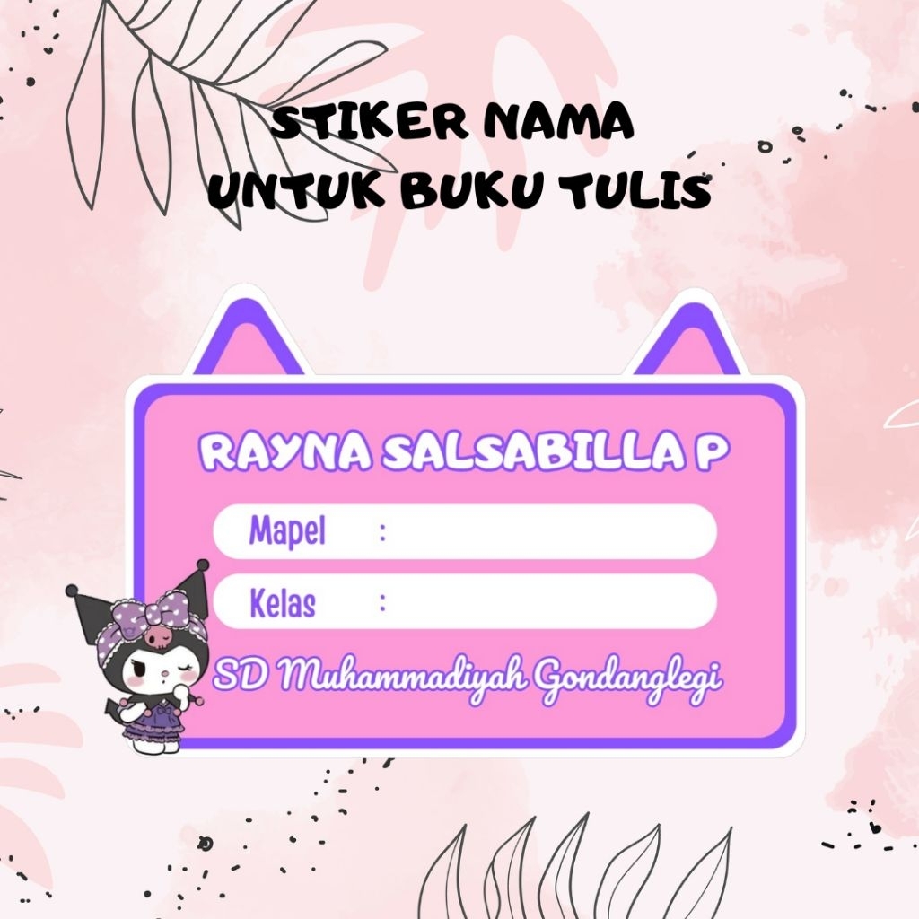 

ELS Stiker Nama Untuk Buku Tulis
