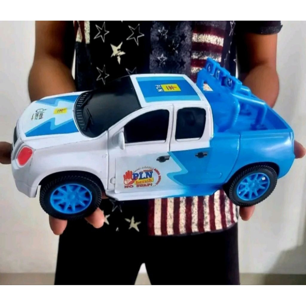 MAINAN ANAK MOBIL JEEP PICK UP KENDARAAN POLISI BESAR PLASTIK DORONGAN KANTONG