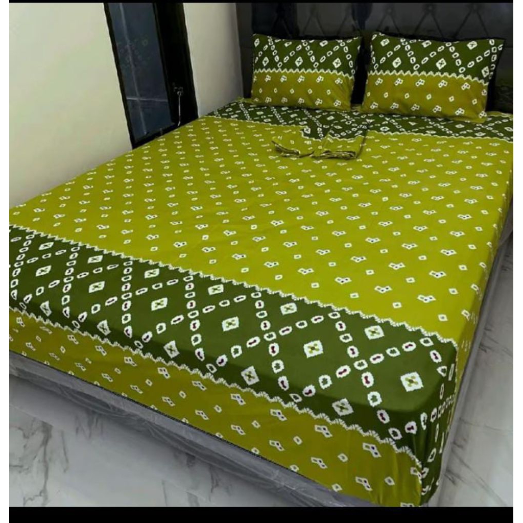 sprei jumputan hijau