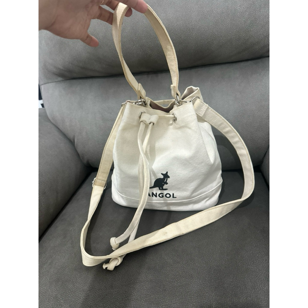 KANGOL SLING BAG BROKEN WHITE ORIGINAL PRELOVED