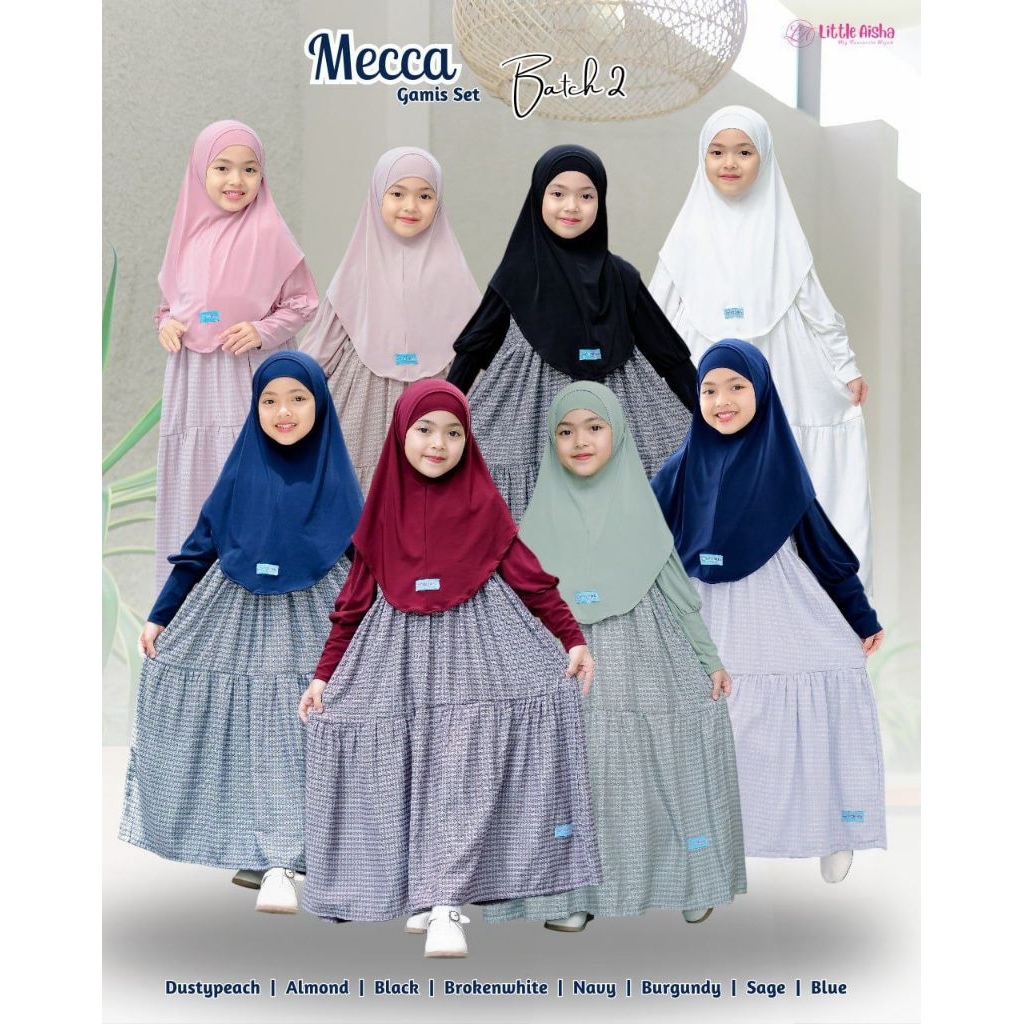 Gamis Bayi Gamis Anak Remaja Couple Mom Mecca Set Jilbab Little Aisha || Dress Anak Perempuan Set Hi