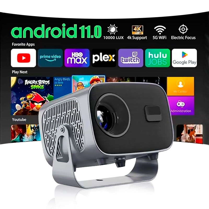 QIAOLET K1Pro Proyektor Android 200ANSI 1080P Proyektor Android 11 With Stand Smart Projector LCD TV