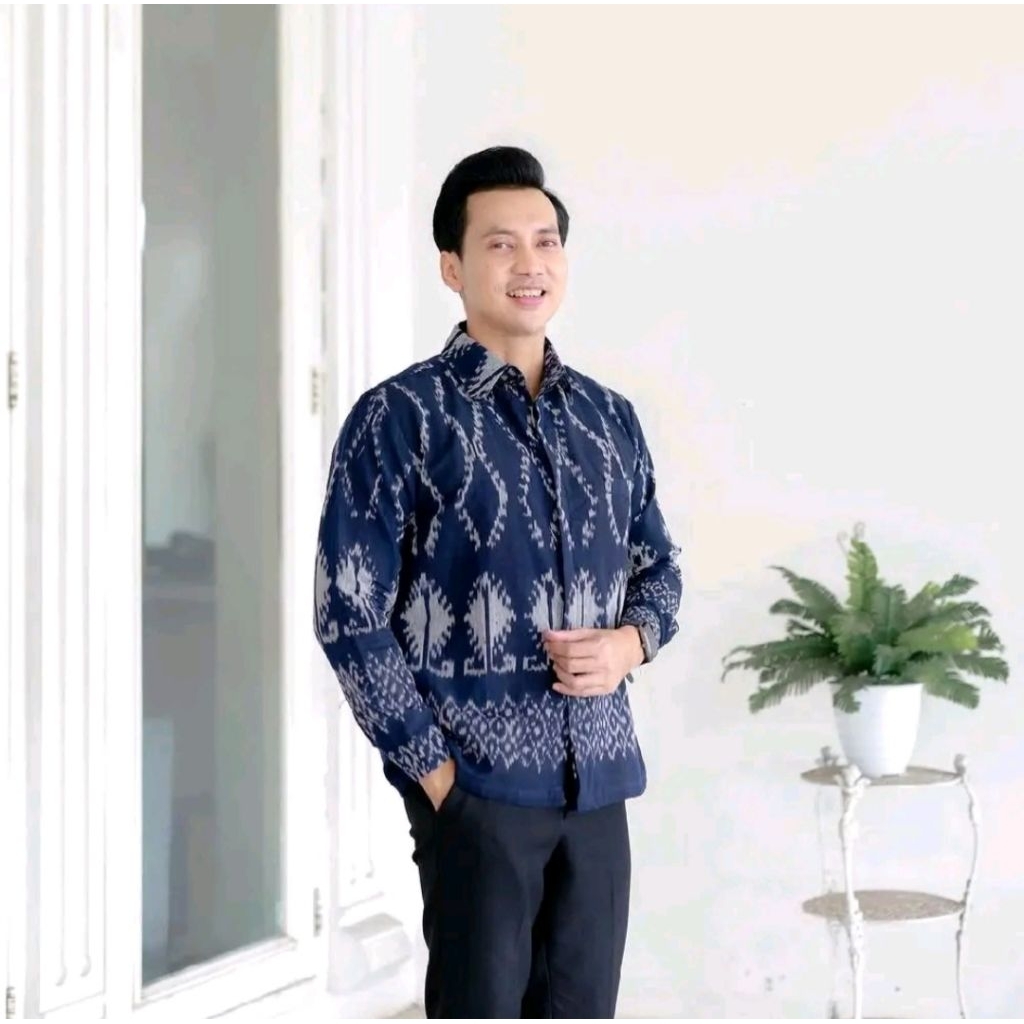 KEMEJA TENUN PRIA LENGAN PANJANG - KEMEJA LENGAN PANJANG TENUN TROSO - KEMEJA PRIA TENUN ETNIK - FAS