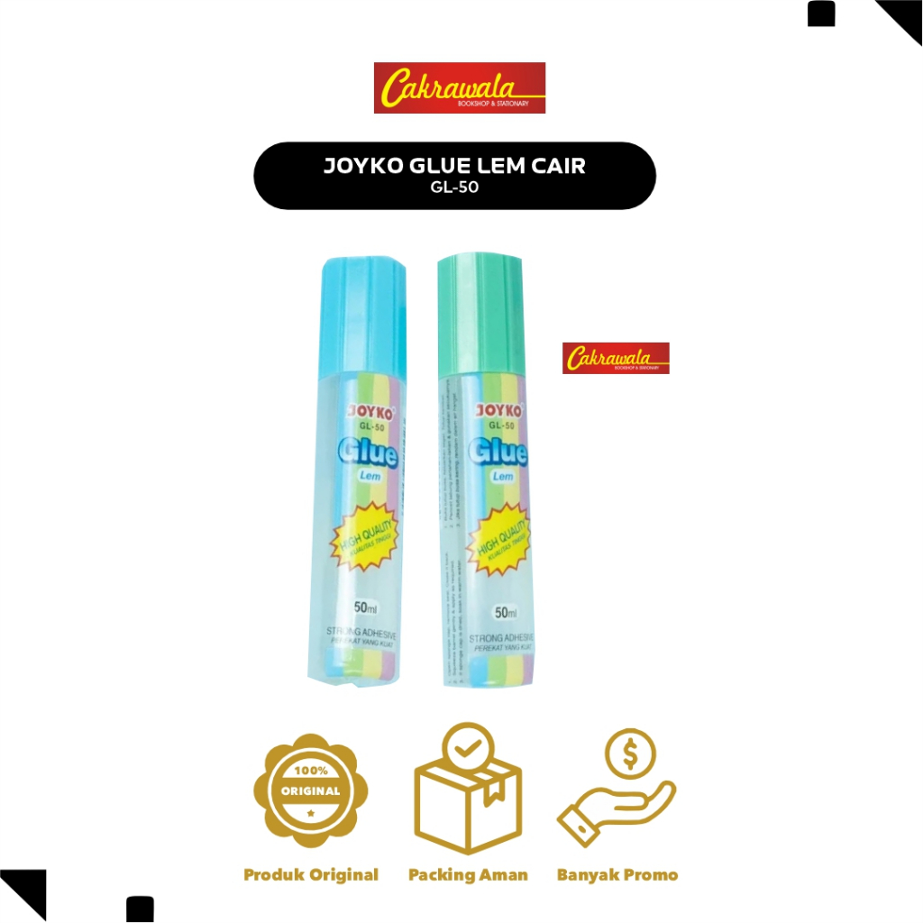 

JOYKO GLUE LEM CAIR GL-50 | Lem Cair 50ml Non-Toxic | Lem Joyko untuk Kertas, DIY | Perekat Kuat