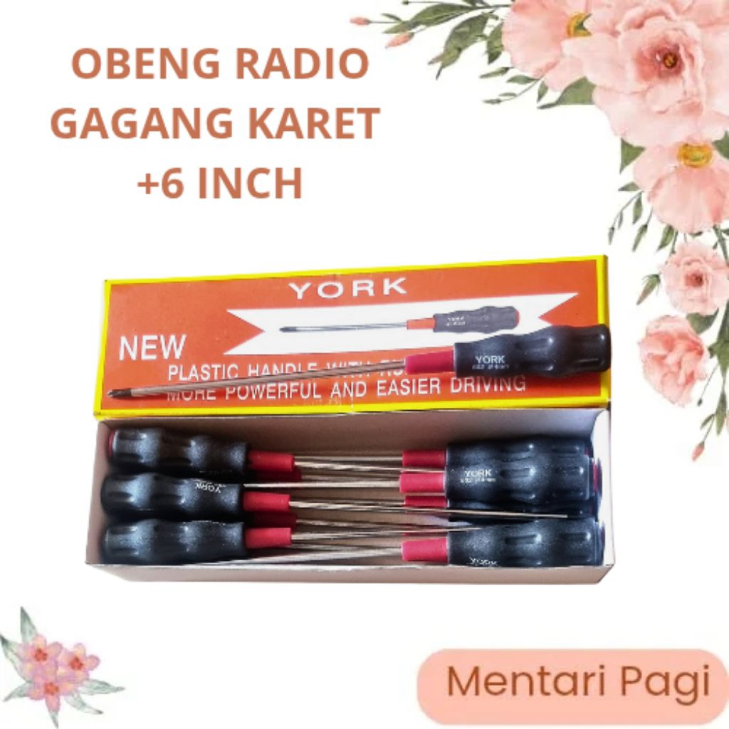 Obeng Radio Gagang Karet +6 inch