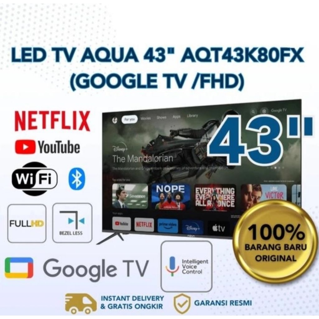 TV LED AQUA ANDROID TV 43INCH AQT43K80FX
