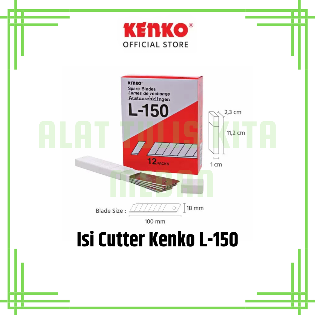 

(1 Tube) Isi Cutter Kenko L-150 / Isi Pemotong Kertas / Refill Pisau Cutter Kenko L-150