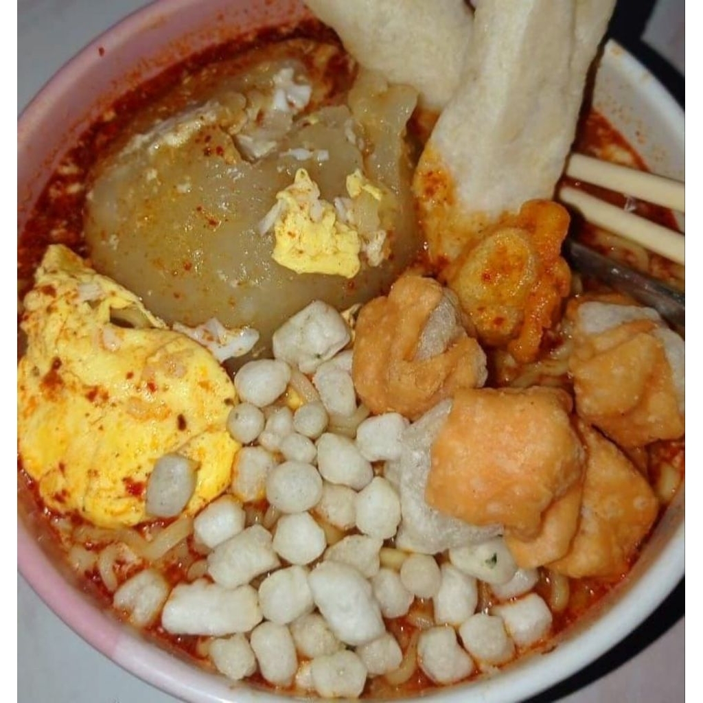 

baso aci isi ayam suwir jumbo mercon enak gurih pedas miyazawa food spesial