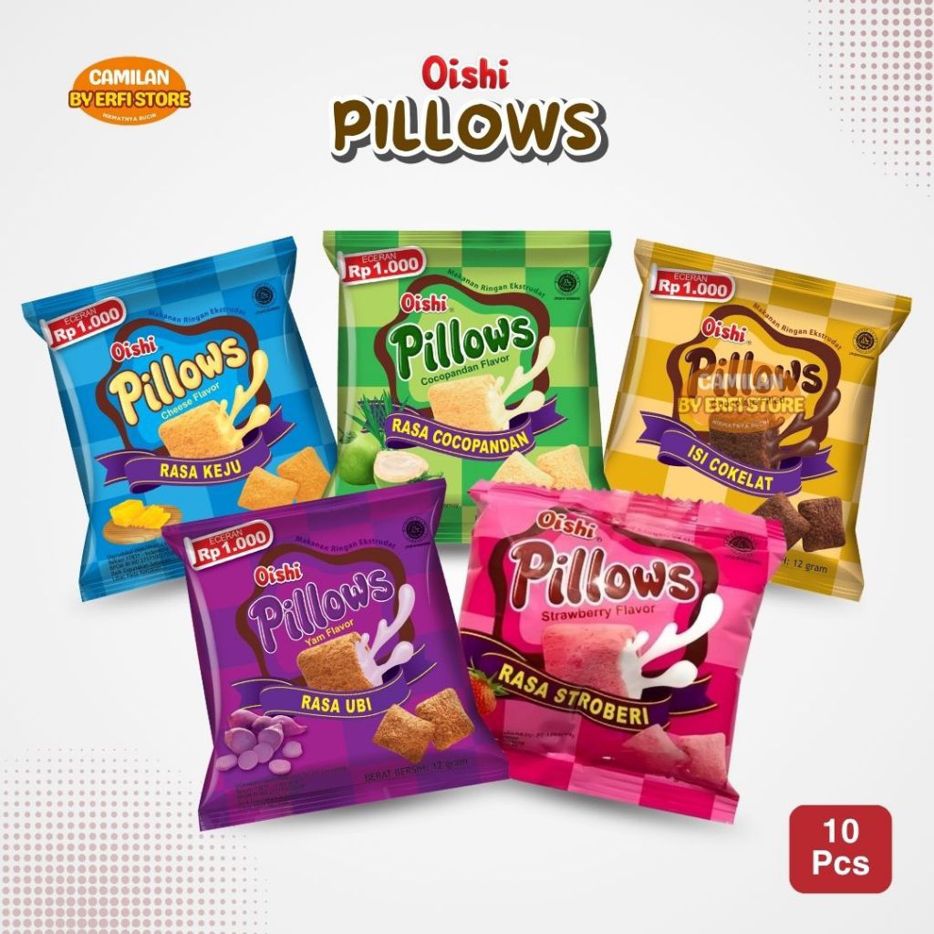 

Snack Pillow Oishi Rentengan Isi 10 Murah Pilihan Rasa Lengkap