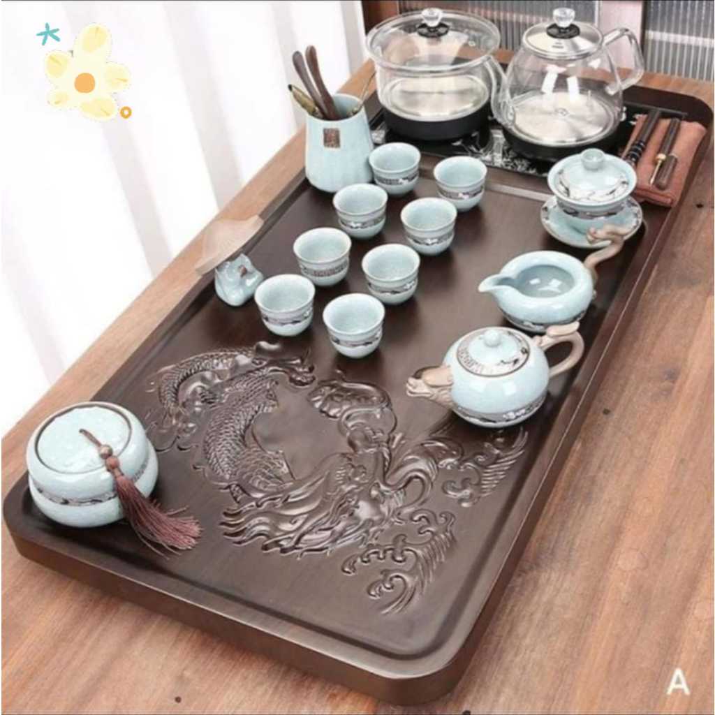Set Tea Pot Shen Long Ukiran Naga Terbang