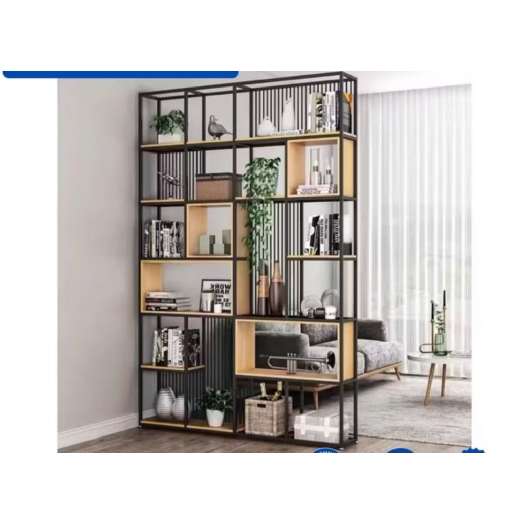 CUSTOM rak partisi penyekat ruangan kayu jati asli