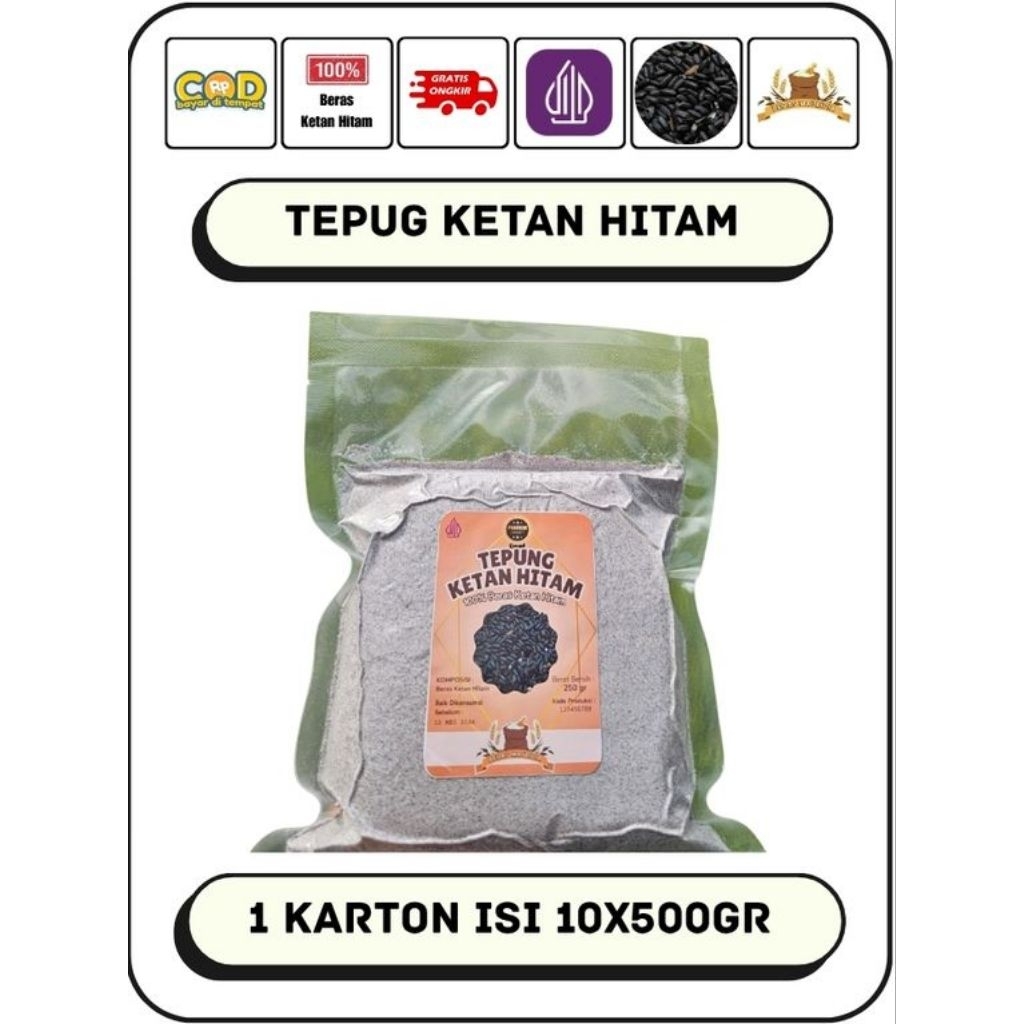 

Tepung ketan hitam 100% beras ketan hitam kemasan 250gr 500gr 1000gr