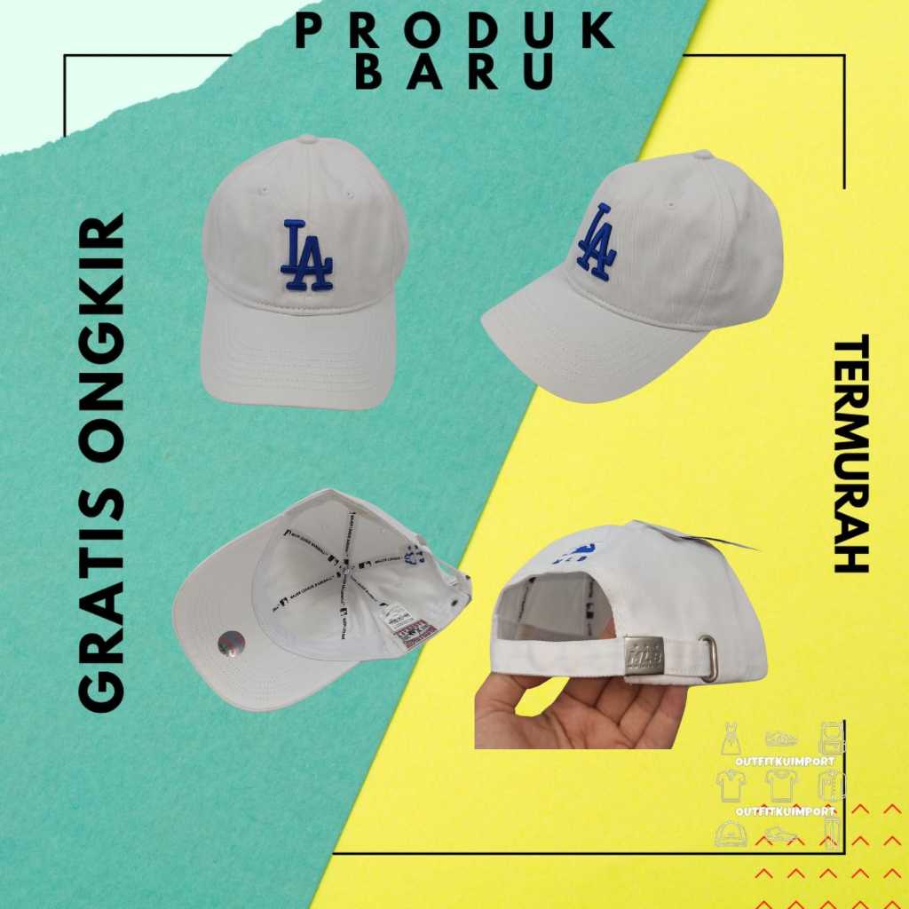 C-078 Topi LA Big Vintage White Logo Blue