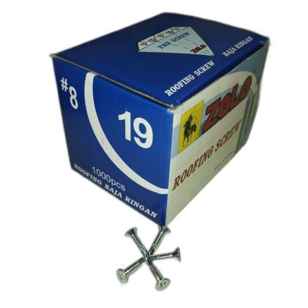 Skrup Roofing SDS FH 8 x 19 mm / Rufing Putih / Roofing Tanpa Karet / Skrup Baja Ringan