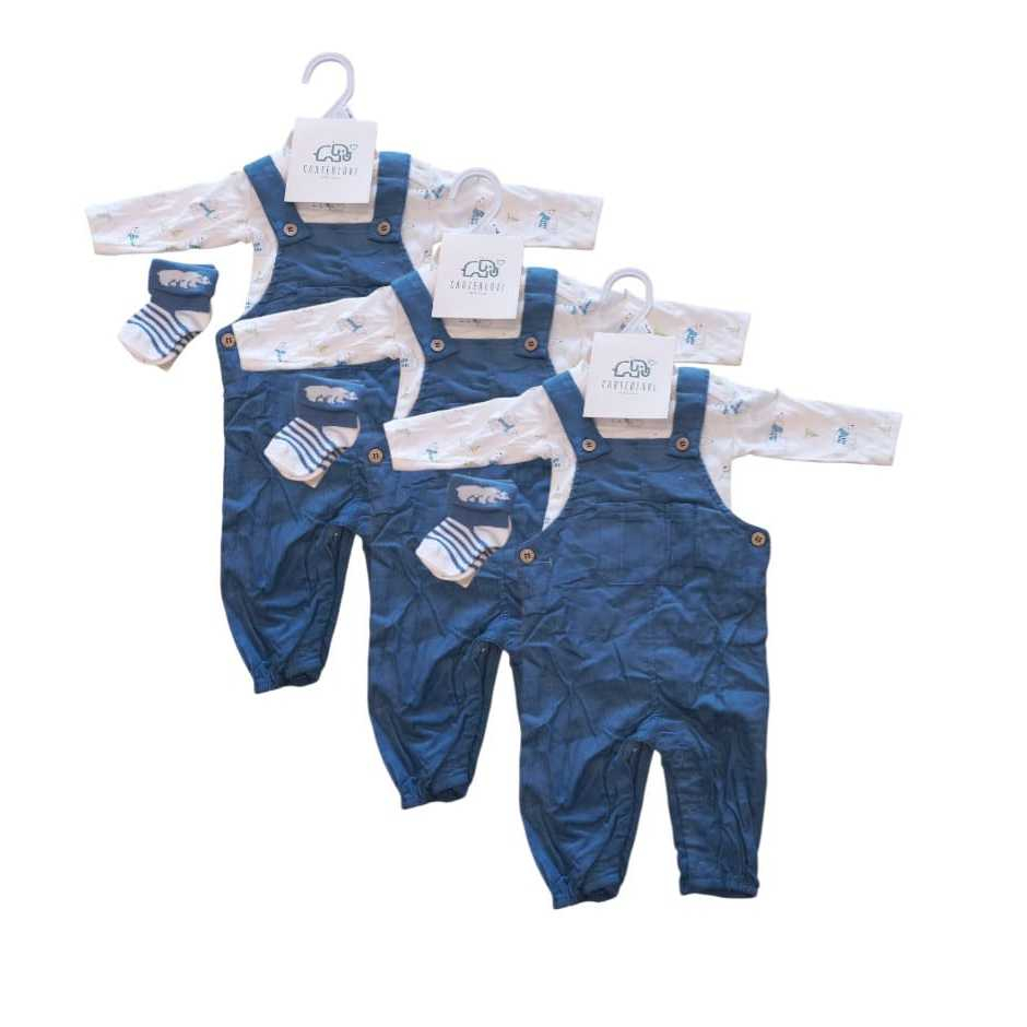 CARTERLOVE-Rabbit+Bear Set Jumper Bodysuit 3in1 / Baju Set Kodok Bayi UNISEX / Kado Lahiran Anak