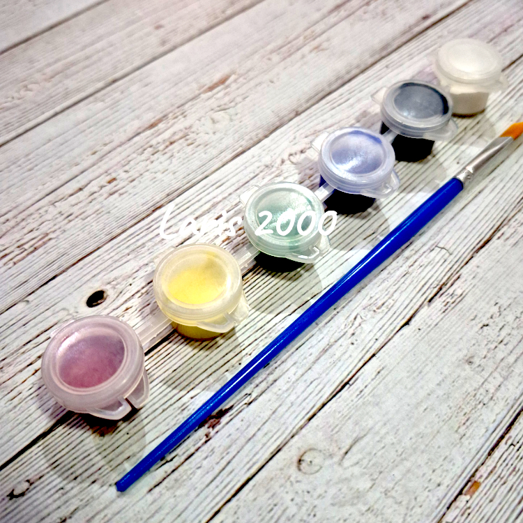 

Cat Akrilik 6 warna Primer x 3ml Bonus Kuas / Cat Lukis Anak / Paint Acrylic (Bonus Kuas)