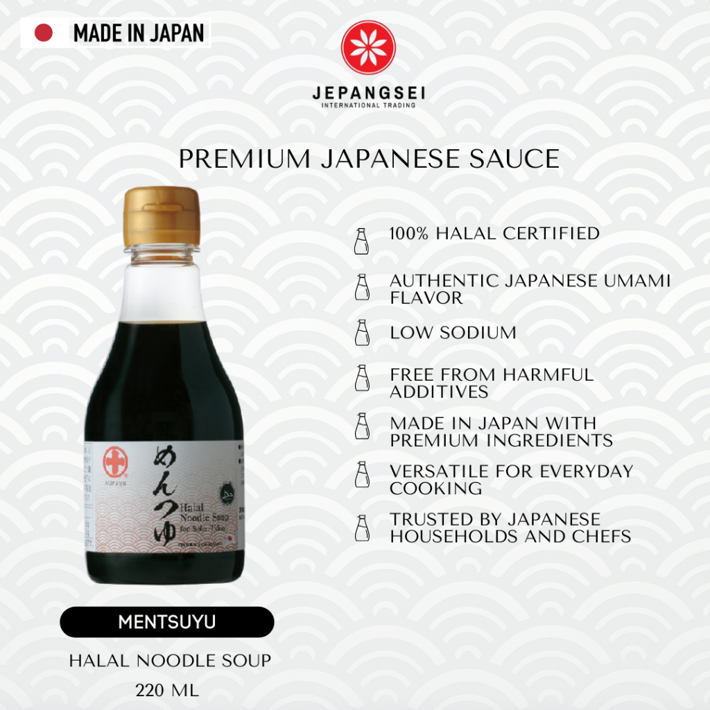 

JEPANGSEI Marujyu Halal Noodle Soup (Mentsuyu) Sauce 220ml Authentic Premium Saus Jepang Asli 100% Original