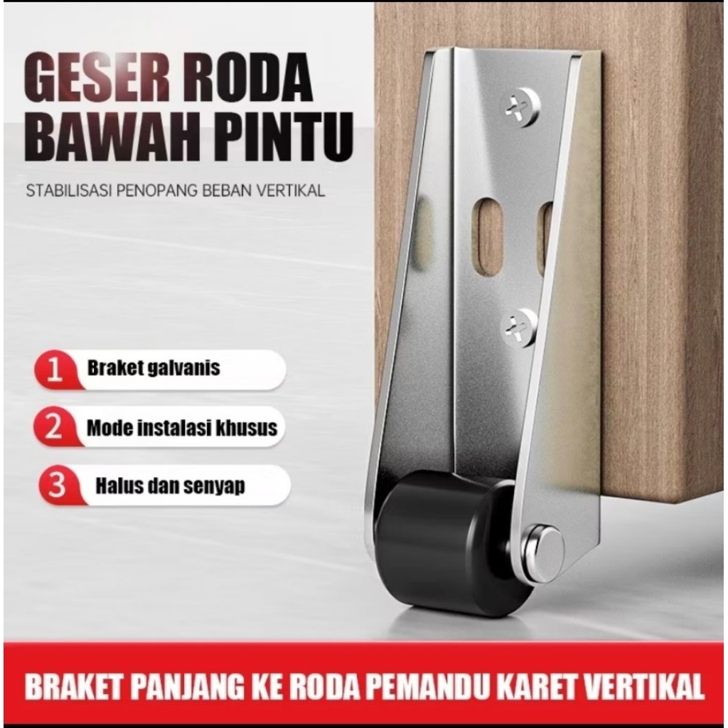 roda katrol penyangga pintu jeblok laci lemari kulkas bufet troli kereta gerobak geser dorong