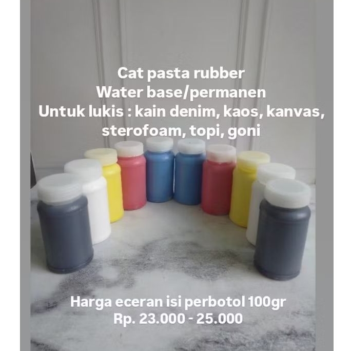 

cat pasta rubber cat akrilik textile sablon cat lukis water base