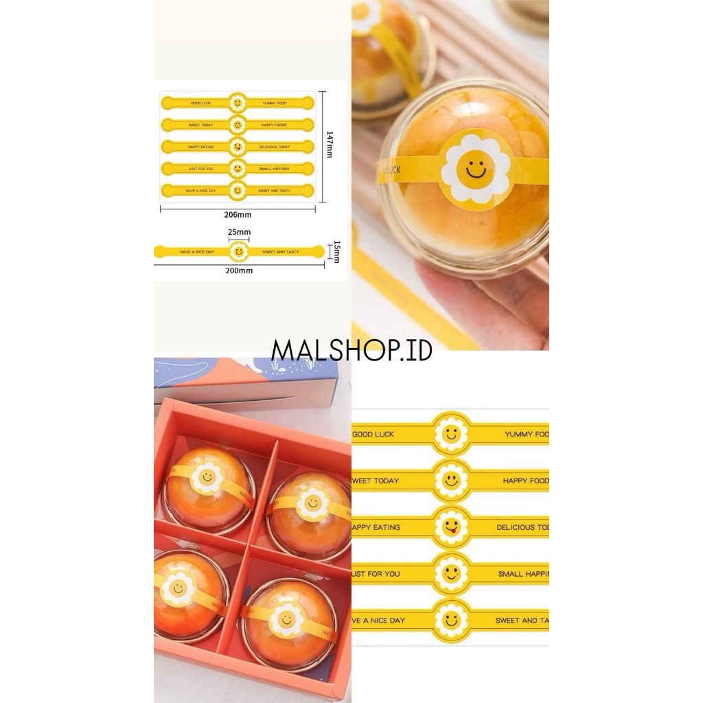 

1 LEMBAR ISI 5PCS STICKER LABEL PANJANG MOTIF BUNGA SMILEY HAVE A NICE DAY (MALSHOP)