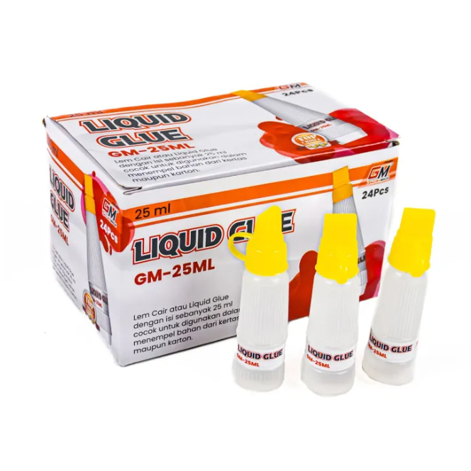

Lem Kertas GM-70ML/25ML | Lem Cair Serbaguna | Lem Glue Cair Botol Perekat Serba Guna