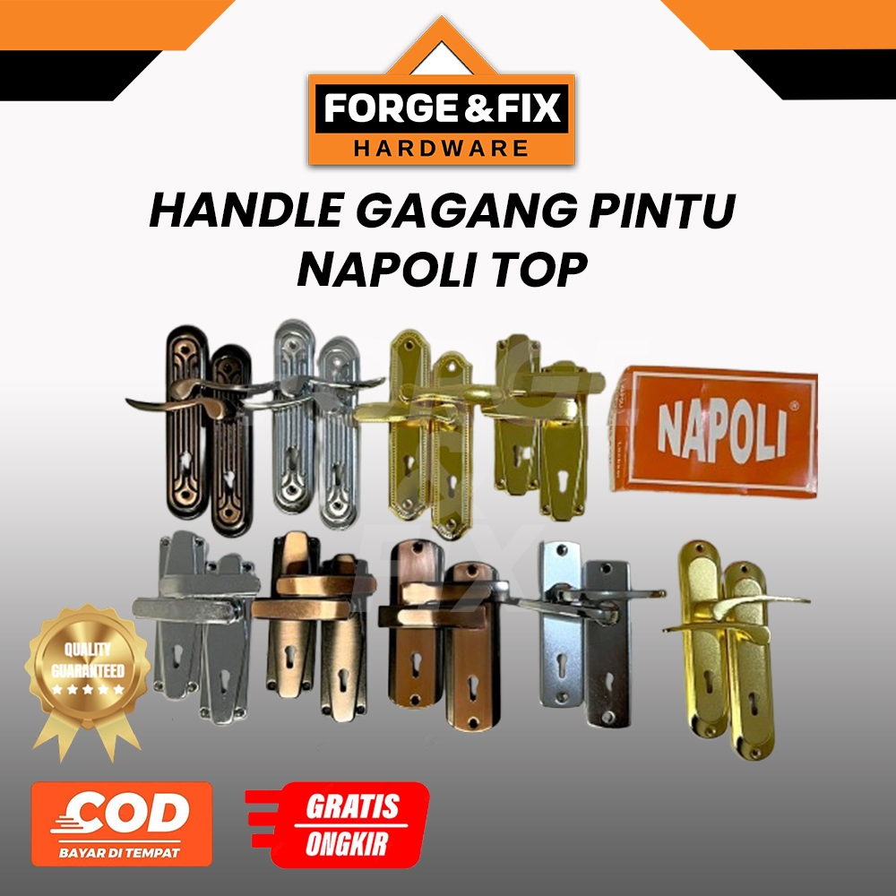 NAPOLI TOP Handle Gagang Kunci Pintu Kecil Model Lama Mortise Door Locks SET