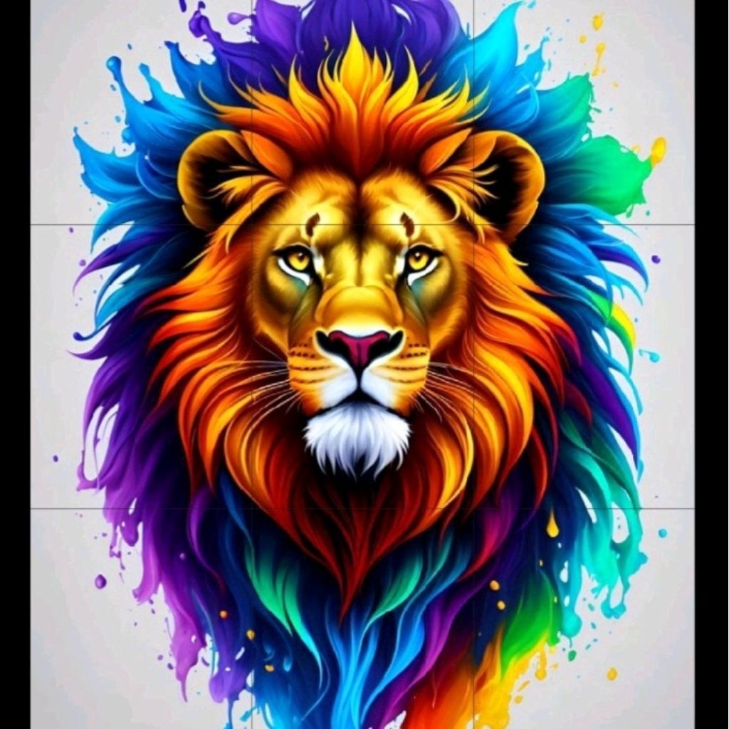 

stiker 3D singa keren, stiker print sudah cutting, size 15 x 20 cm, anti air