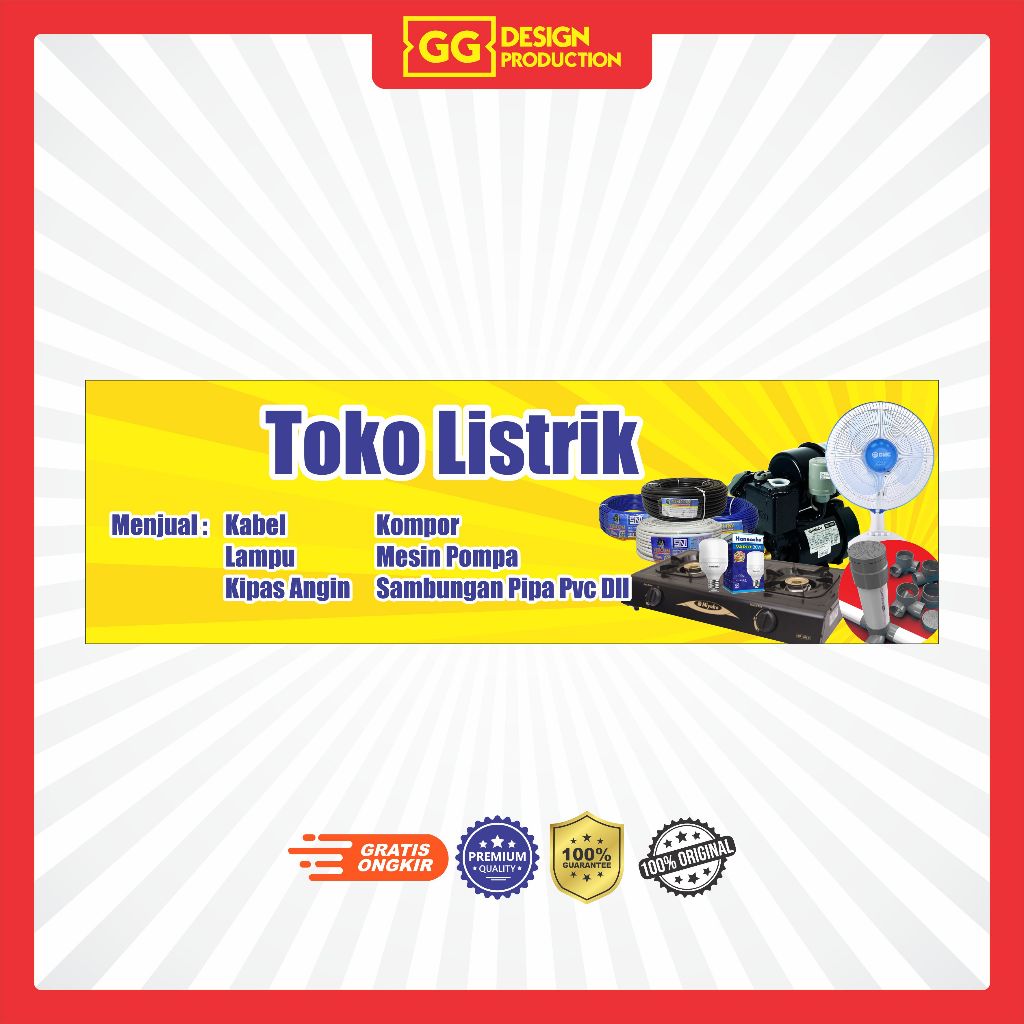 cetak iklan spanduk banner mmt baliho toko listrik