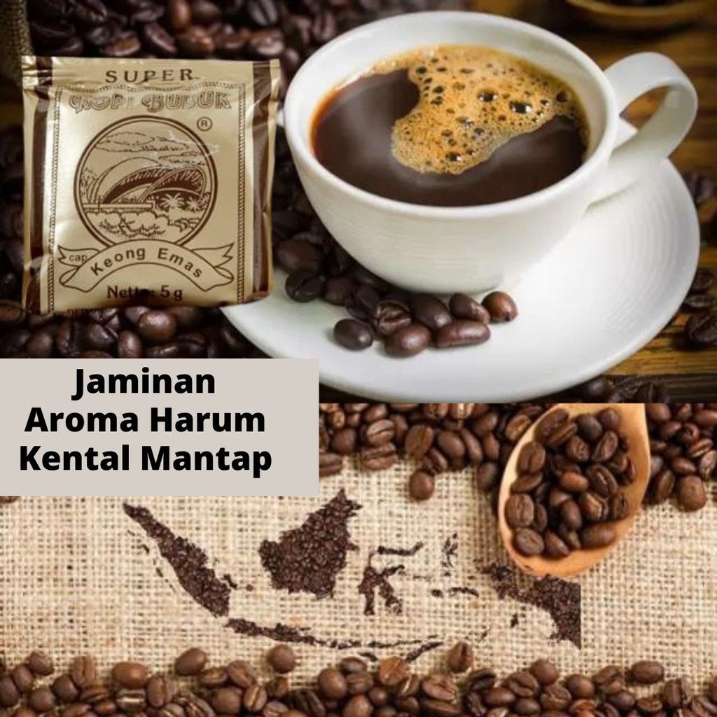

kopi hitam keong mas tanpa gula 1pak isi 30set