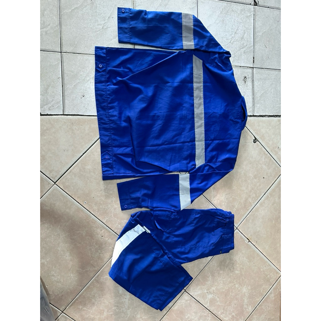 Wearpack Safety Coverall Baju Celana Two Pcs Stelan pakaian Safety Proyek pembangunan mekanik Las Of