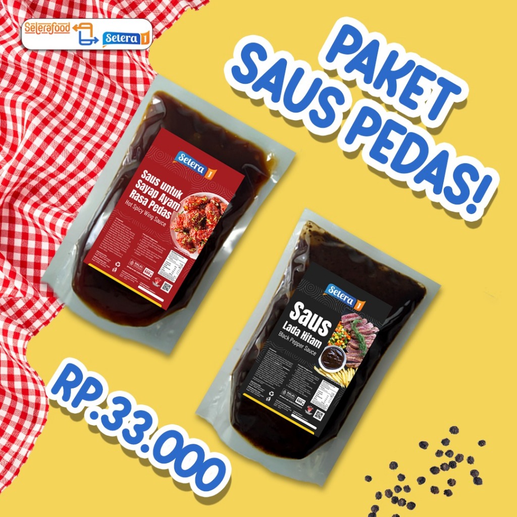 

PAKET SAUCE PEDAS (BLACKPEPPER SAUCE & HOT SPICY SAUCE) – SELERAFOOD