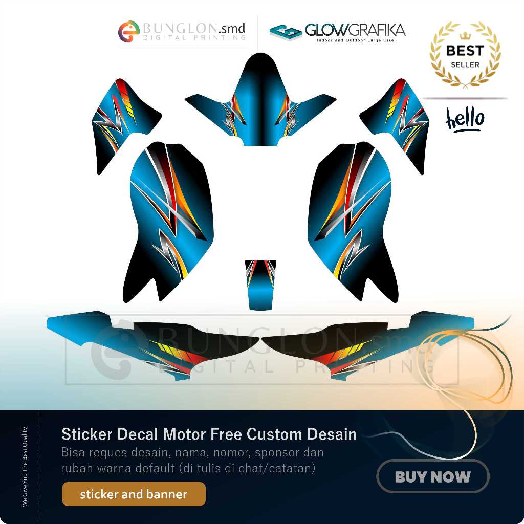 DECAL STIKER MOTOR CUSTOM HONDA VERZA 150 BIRU METALIC