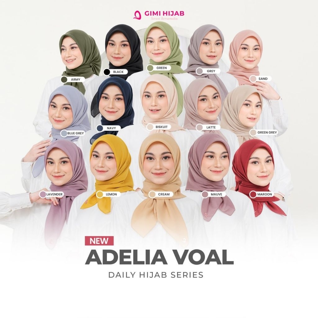 Promo Hijab Voal // Hijab Segi Empat (110x110cm) // Adelia Voal Gimi Hijab