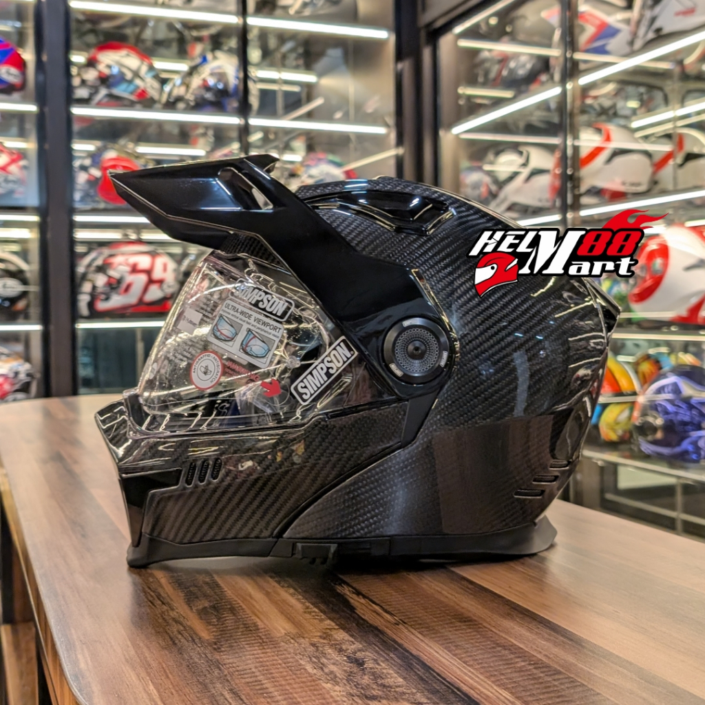 Simpson Journey Modular Carbon Bandit Helmet Adventure Off Road Helm Flip Up Adv