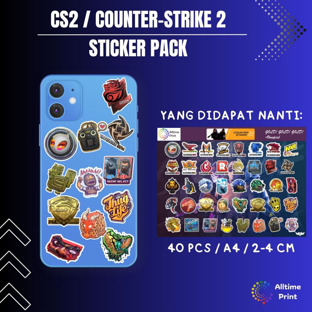 

Sticker pack CSGO/CS2/Counter-Strike | Kertas Vinyl, anti air | aesthetic/estetik cocok untuk dekorasi helm, hp, botol minum, buku, dll.