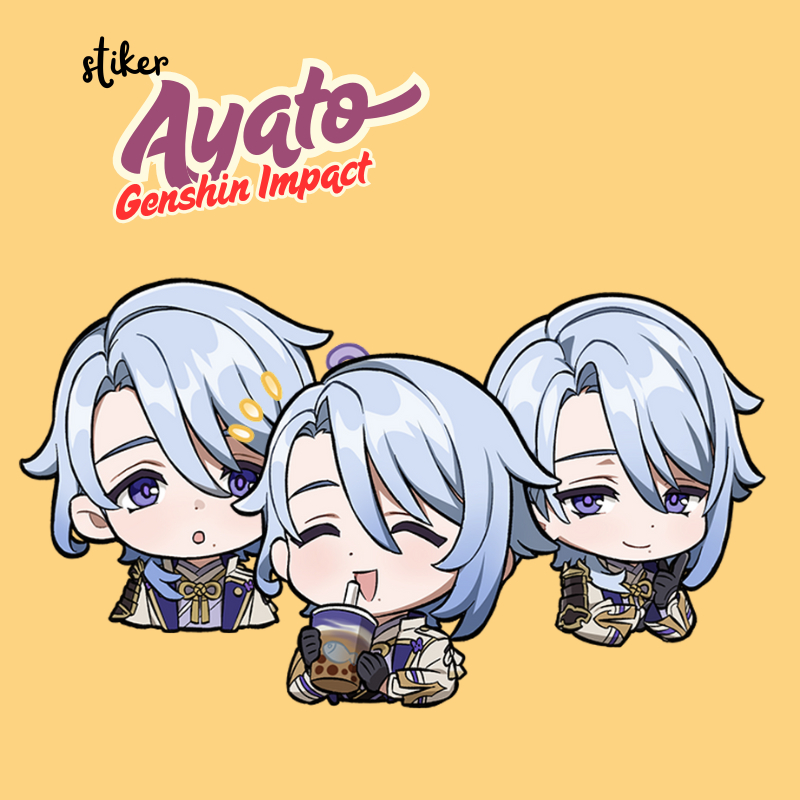 

Stiker Ayato Genshin Impact | Sticker Genshin Kamisato Ayato Vinyl Glossy Anti Air