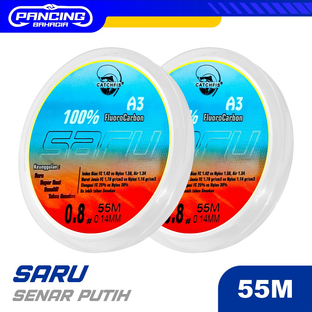 Pancing Bahagia Senar Pancing Putih Panjang 55m Nilon  Memancing  Pancing Ikan  Senar Pancing Nilon 