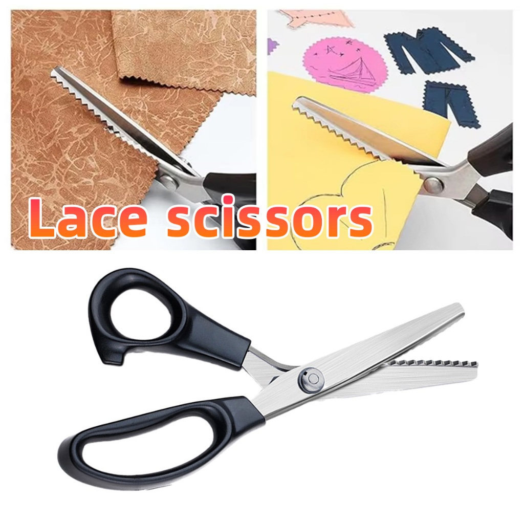 

Gunting kain bergerigi Gunting renda Alat pemotong dekoratif Cunting zigzag kertas