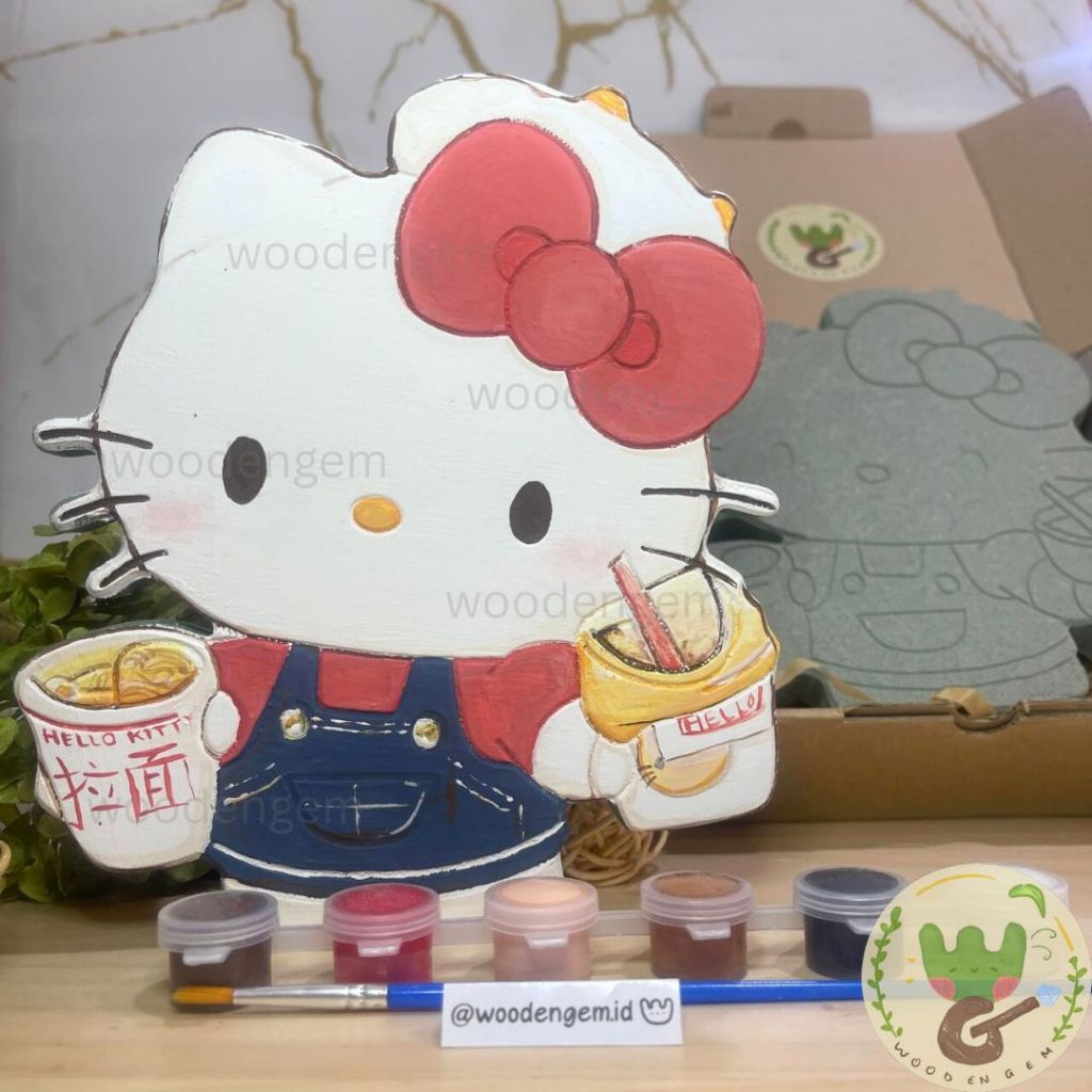 

DIY Wood Character Painting Kit Melukis Hampers Ulang Tahun Kayu Karakter Hello Kitty Ramen Sanrio