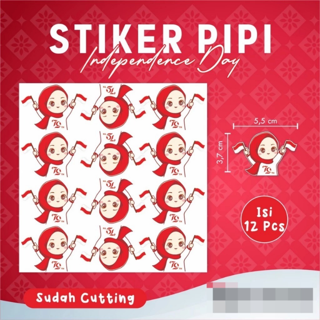

STIKER PIPI SPESIAL KEMERDEKAAN INDONESIA - STIKER MERAH PUTIH INDEPENDENCE DAY CEWEK BENDERA