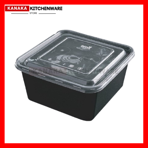 THINWALL ENVI HITAM 1500ML / 2000ML KOTAK/ THINWALL ENVI BLACK SQUARE